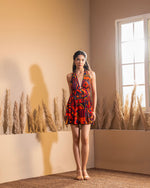 SUNDOWN HALTER NECK MINI DRESS
