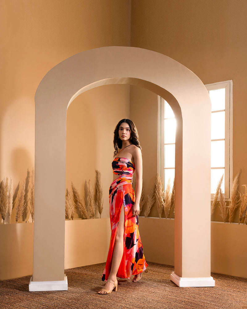 EDEN ASYMMETRIC BACKLESS MAXI DRESS